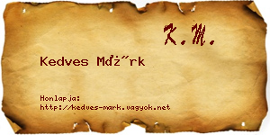 Kedves Márk névjegykártya